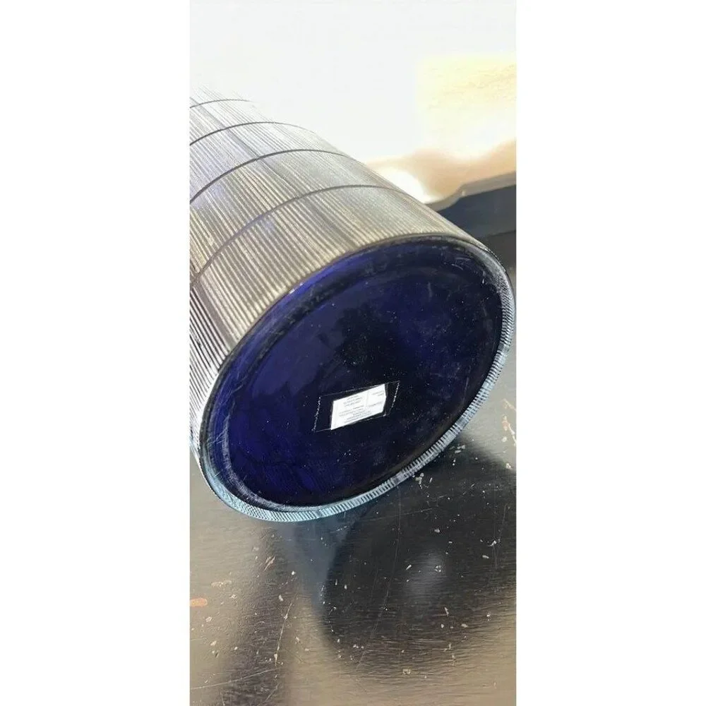 Pottery Barn linen textured, glass hurricane